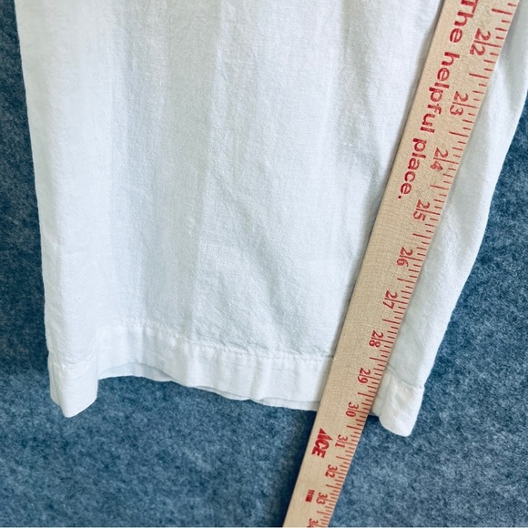 PURE AMICI Linen Cotton Wide Leg Pants Pockets White Drawstring Size Medium NWT - Picture 7 of 10